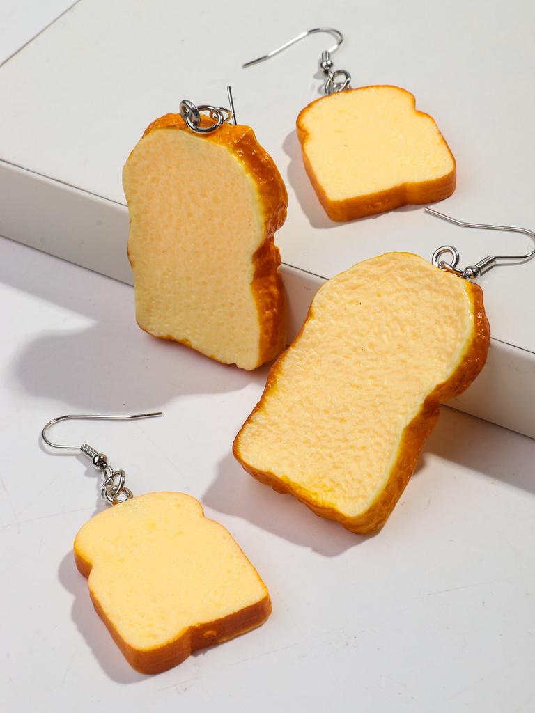 New Cute Acrylic Simulated Toast Drop Earrings for Women Funny Bread Slices Potato Chip Drop Earring Creative Jewelry 2025 Gifts