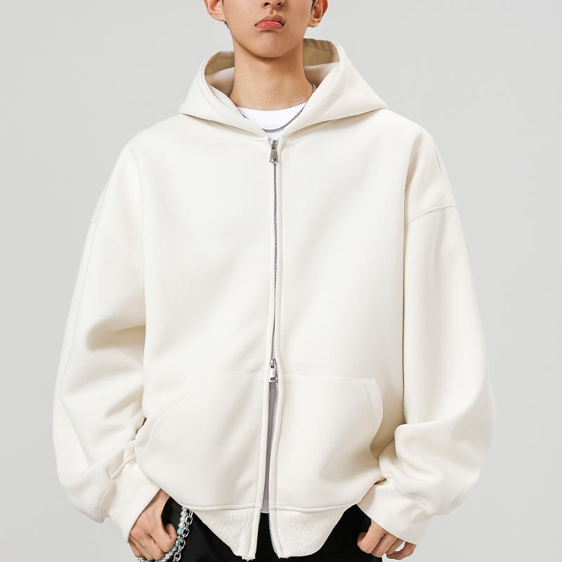 Men Zipper Hoodies Autumn Winter Men Long Sleeve Hooded Sweatshirt Fashion Male Casual Outfit Sportwear Loose Fit Hoodie