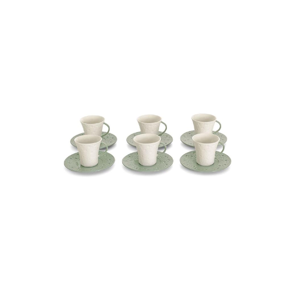 Moon 12 Piece Turkish Coffee Set For 6 People Green