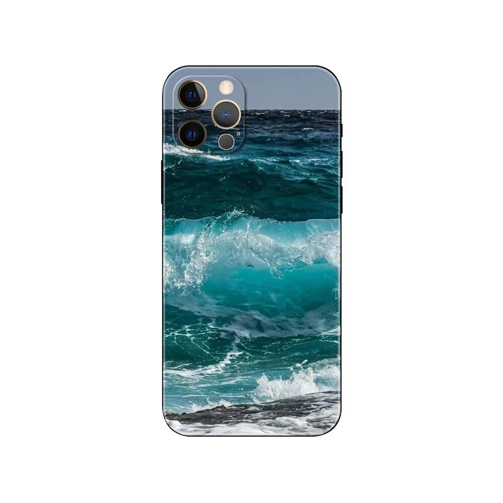 Capa de telefone de arte azul oceano para iPhone Samsung Galaxy Redmi Xiaomi Oppo OnePlus Note SA 7 8 9 10 11 12 13 14 20 21 22 23 53 54 Pro Max Ultra TPU macio