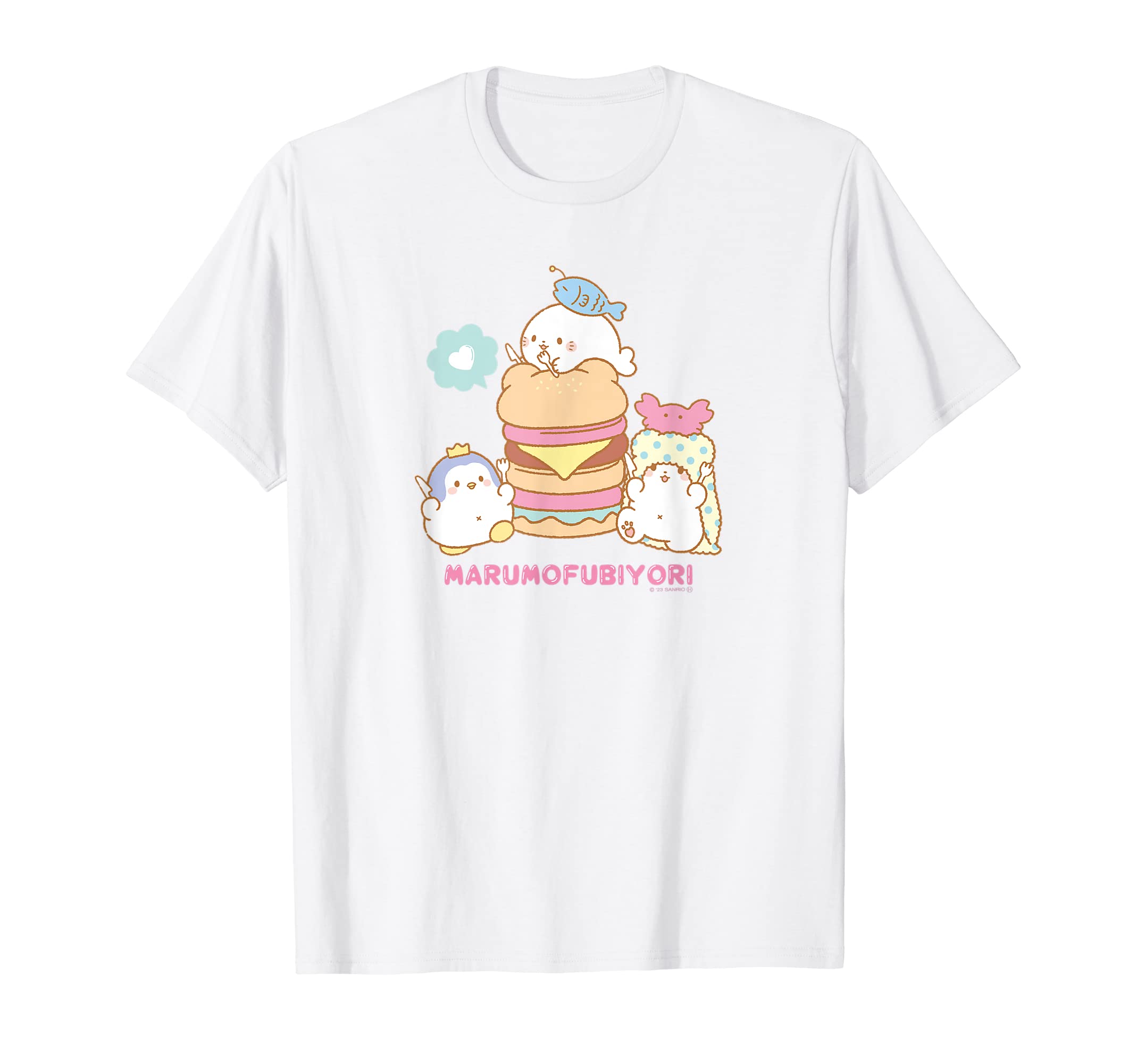 

Marumofubiyori Hamburger T-shirt білий