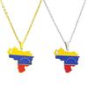 Ethnic Style Necklace Venezuela Map Pendant Neckchain Stainless Steel Ornament