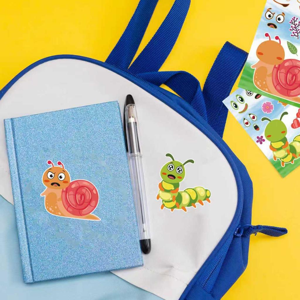 Frühling Insekt Cartoon Gesicht Wechsel Sticker Niedliche Biene Schmetterling DIY für Kinder Schreibwaren