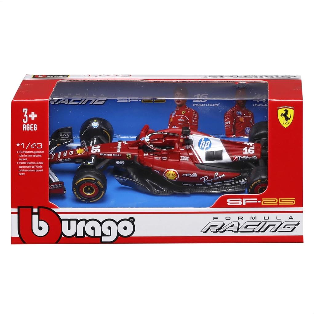 Bburago 2025 Model 1/43 F1 Scuderia Ferrari #16 Charles Leclerc 2025 Seasonal Car / Race Sports Car Miniature Diecast Car Finished Product 18-36853 (#