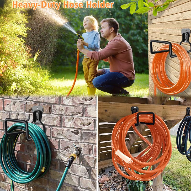 Garden Hose Rack Garage Hooks With Anti-Slip Coating Wall Mount Storage Organizer Wall-Mounted Hose Hanger