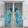 Green Peacock Feather Blackout Curtains Beautiful Watercolor Bird Flower Peony Pattern Livingroom Decor Shading Cloth Drape 2Pcs