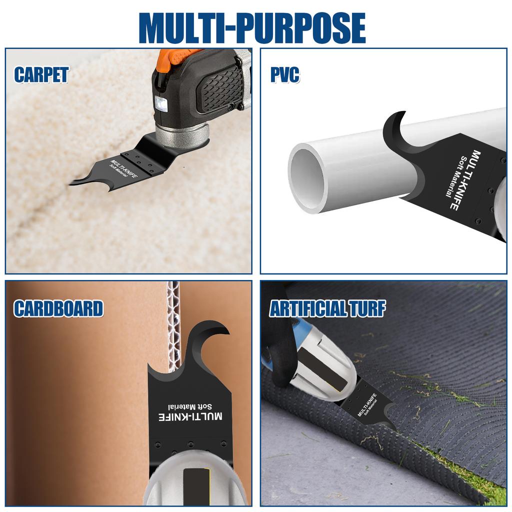 3/4Pc Oscillating Multi tool Hook Knife Blade Multitool Saw Blades Universal Oscillating Saw Hook Blade for Soft Material Carpet