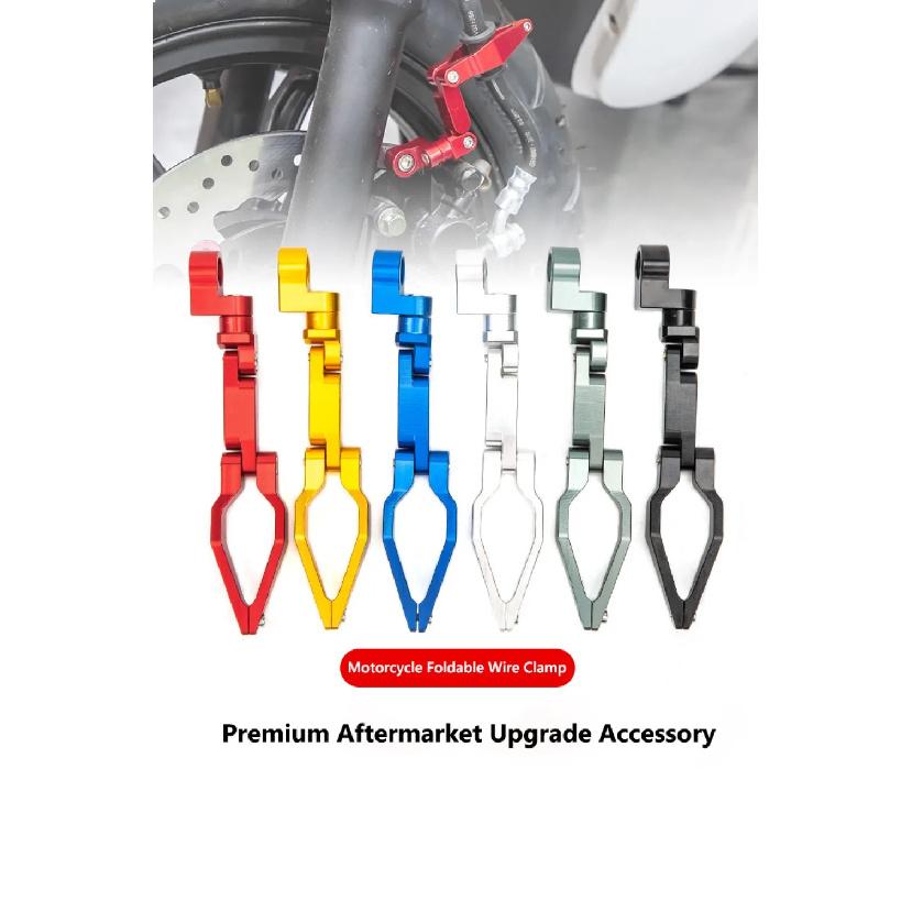 Universal Motorcycle Brake Cable Clamp Zinc Alloy Folding Shock Absorber Buckle Anti-Shake Electric Scooter Clip