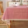 Green Grass Tablecloth, Cotton-Linen Fabric Minimalist Lace Desk Mat, Rectangular Coffee Tablecloth
