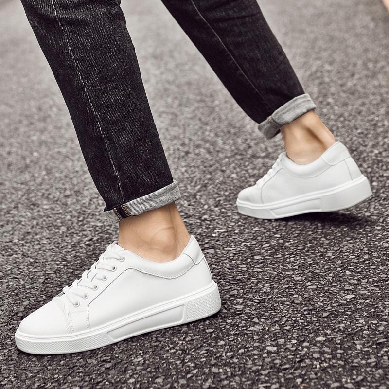 Fashion New Non-slip Flats Men Vulcanized Shoes Genuine Leather Men Sneakers Trend Casual Shoe Breathable Leisure Male Walking Shoes