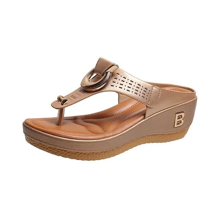 Summer Sandals Womens 2025 Big Size Platform Sandals Wedges Flip Flops Shoes Comfortable Slippers Ladies Non-Slip Open Pantuflas
