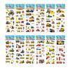 6/12 Sheet 3D Puffy Stickers for Kid Engineering Vehicle Excavator Stickers Cartoon Cars Stickers Toys for Children Gift for Boy