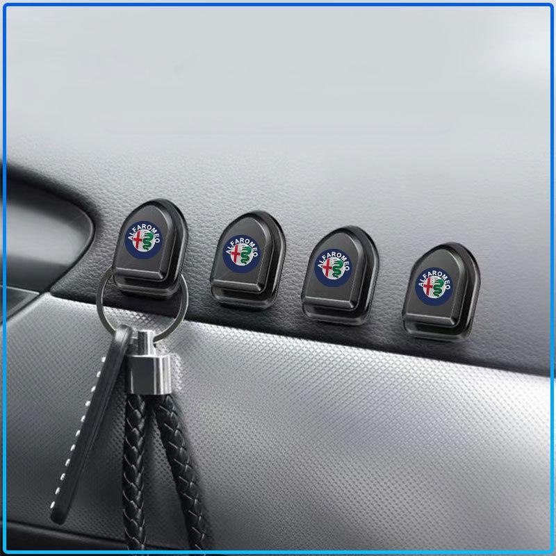 Mini Car Hooks Black Self Adhesive Invisible Hooks Interior Storage Holder For Alfa Romeo 147 159 156 Giulietta Giulia Mito Spider Alpha Nheadrest