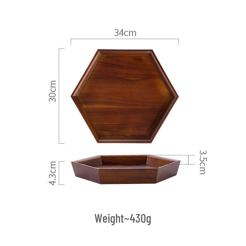 Extra Large Wooden Hexagonal Snack Tray