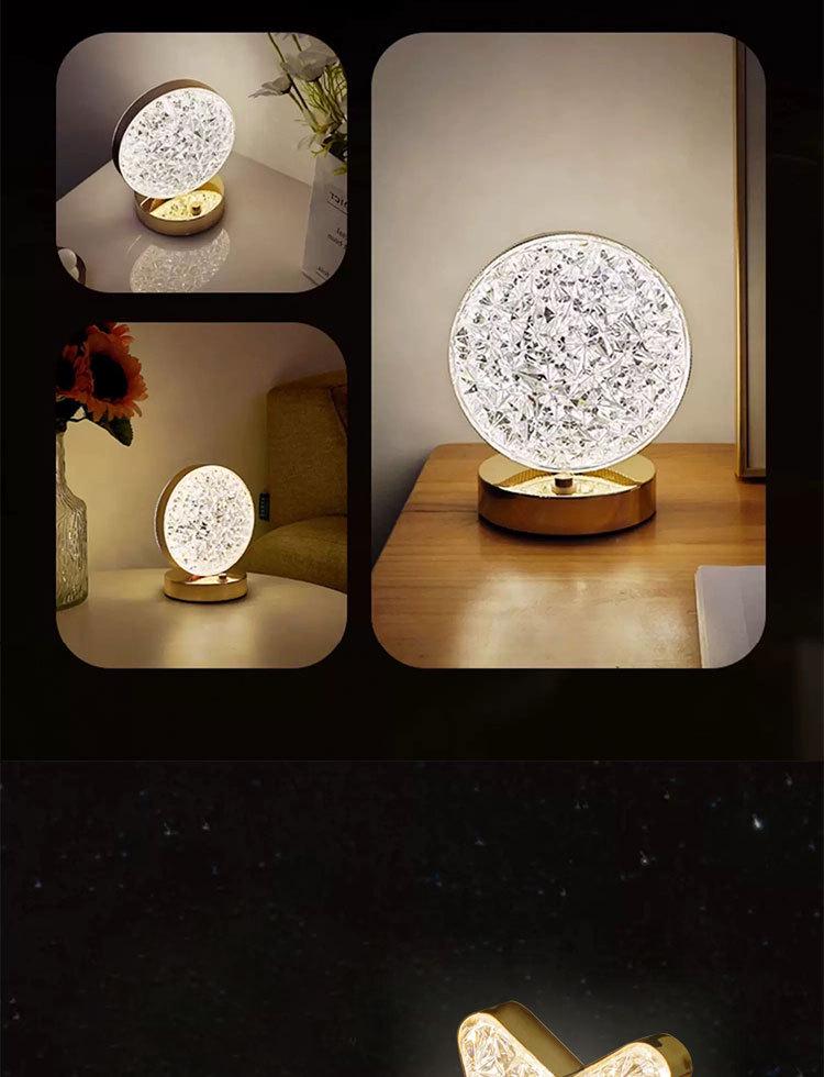 Stars Moon Crystal Night Light: Creative Bedside & Desk Decoration Lamp