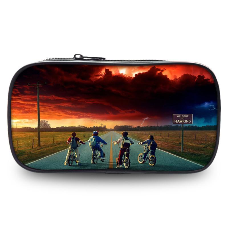 Stranger Things Pencil Case With Nylon Material For Students And Kids