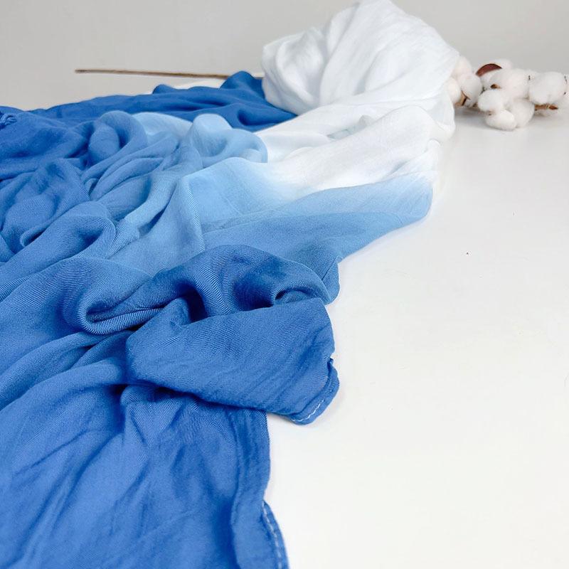 Imitation Blauer Farbstoff Farbverlauf Zunahme Zen Tanzschal Weicher Großer Schal Zen Tanzzubehör Frühling Und Sommer
