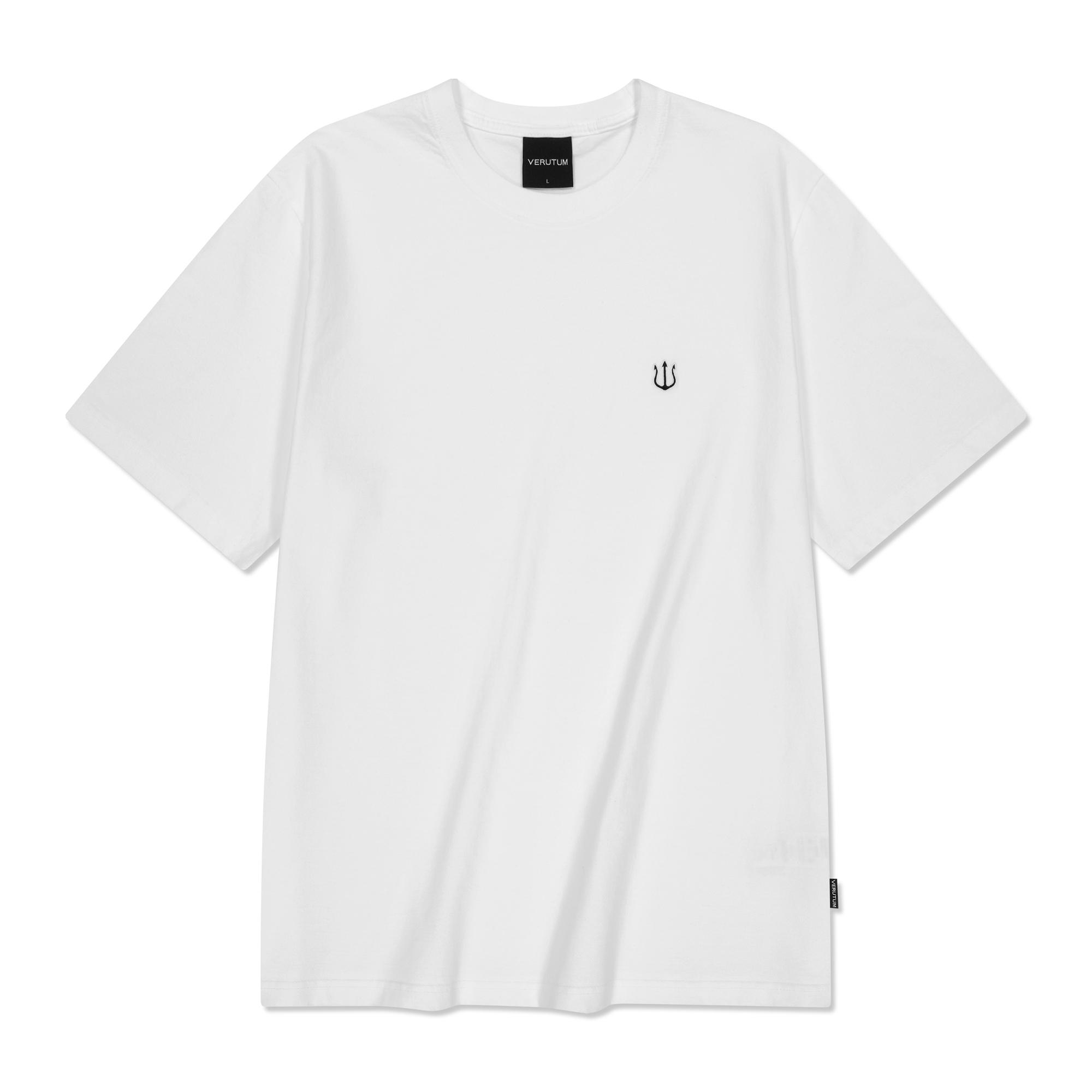 Verutum Trident Logo Basic Men S Short Sleeve T-Shirt White L