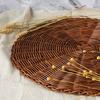Imitation Rattan Woven Placemats Round Coaster Pastoral Tableware Mat  Living Room