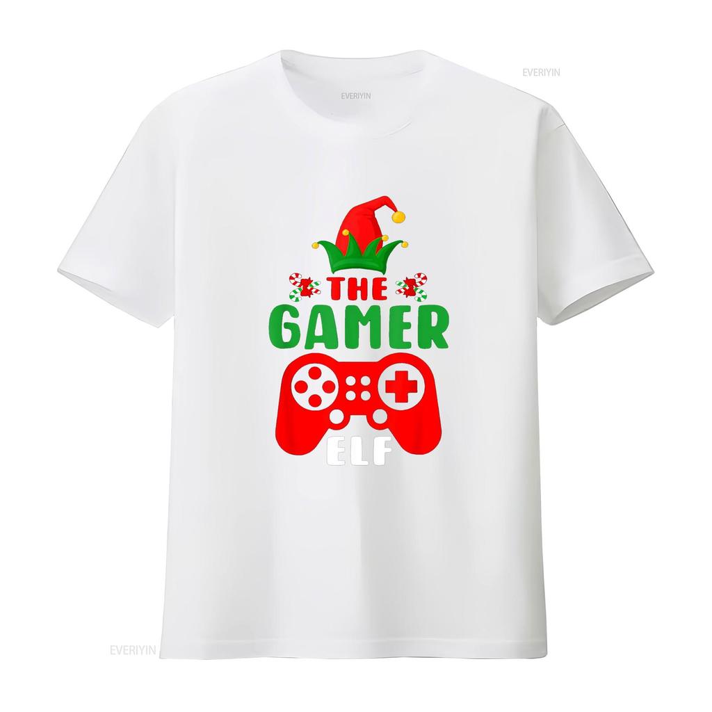 Christmas Elf Gamer Controller Boys Kids T Shirtns Gaming Xmas Shirt vintage Washed designer clothes Soft Comfortable Casual