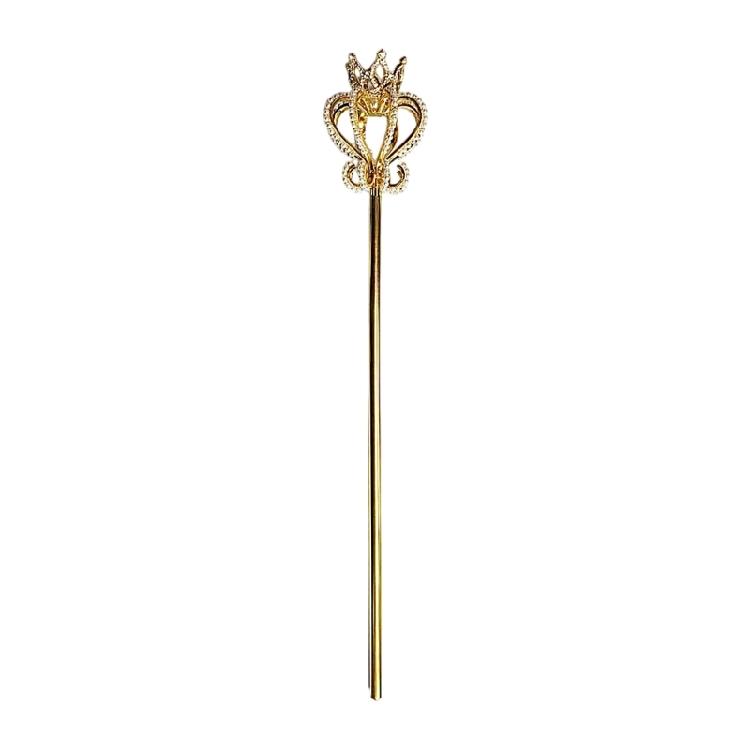 Enchanting Cosplay Jeweled Walking Stick with Pearls Accents Embedded Metal Roleplay Wand Ideal for Costume Parties Gift