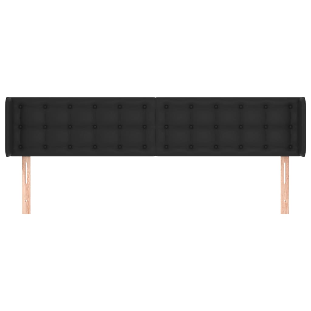 Vidaxl Wingback Headboard, Black, 163X16X78/88 Cm, Faux Leather