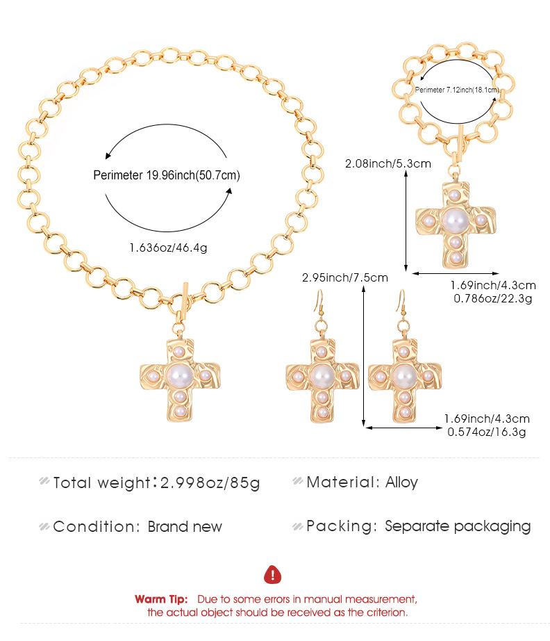 Cross Pendant Punk Jewelry Set Exaggerated Big Y2K for Women Party Jewelry Accessories 1 Set Geometric Circular Chain Jewelry Gifts Handmade