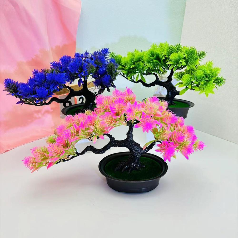 Pine Guests Greeting Artificial Tree Potted Plant For Garden And Display Office