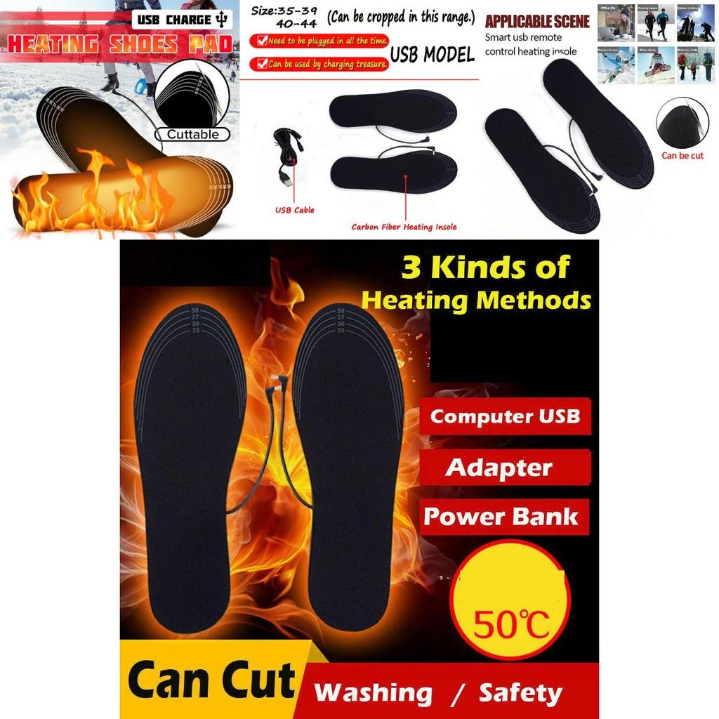 Comfortable Electric Heated Shoe Insoles For Winter With Foot Warmer Pads