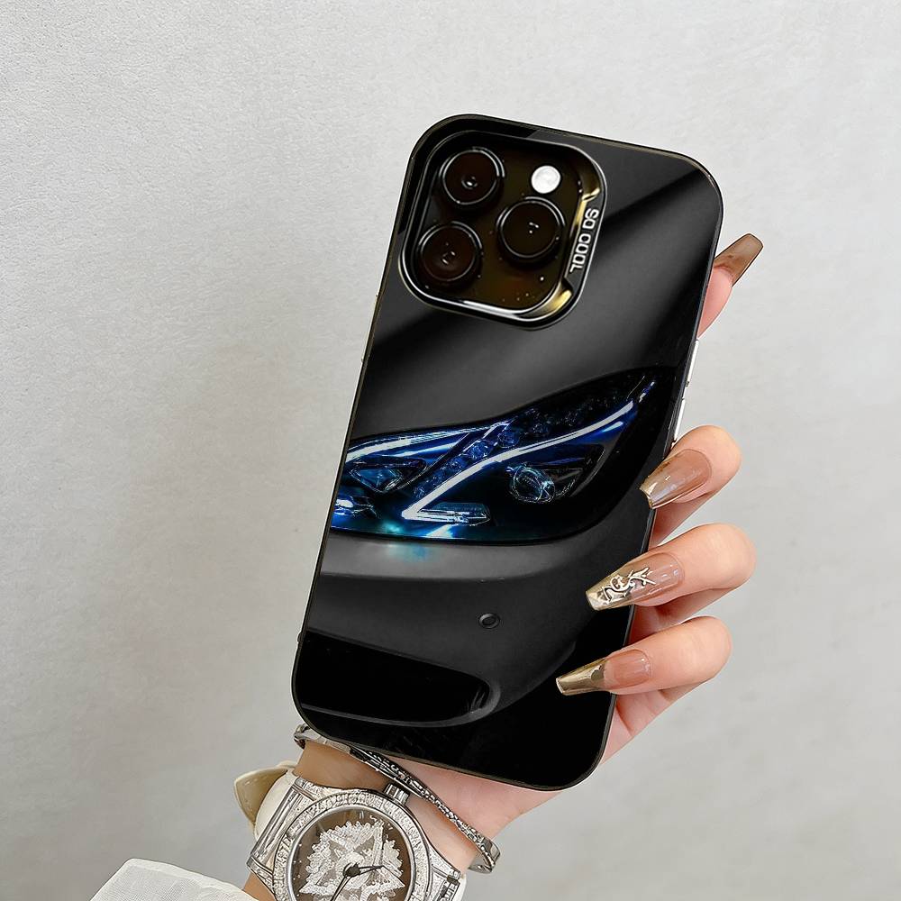 Sportwagen Handyhülle Für iPhone 17,16,15,14,13,12,11 Plus,Pro Max,XS,Bunte Silber Schwarz Hülle