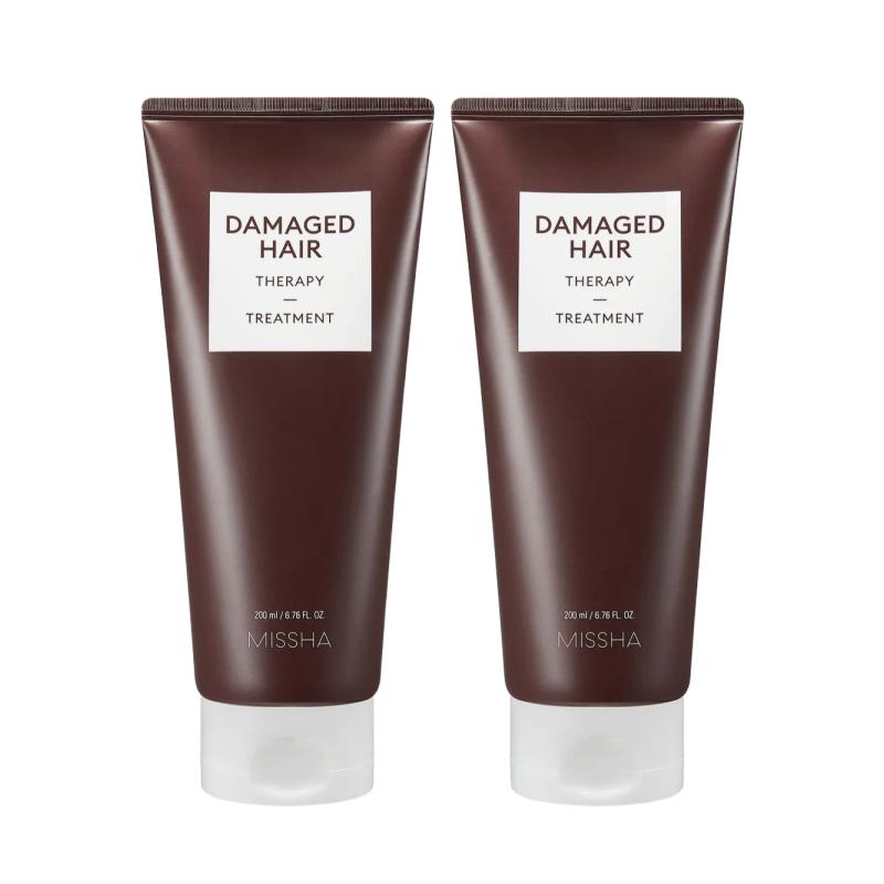 MISSHA Damaged Hair Therapy Treatment | Protein Repair & Silk Glow | 200ml x 2pcs Set