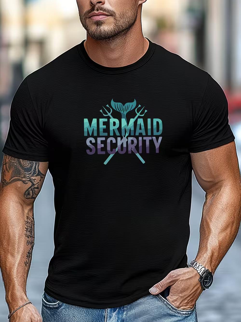 Men S Fun Security Guard T-Shirt | Black Crew Neck M