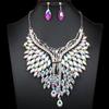 Exquisite European Crystal Water Drop Pendant Necklace & Earring Set for Women