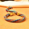 Vibranting Tibetan Handmade Woven Bracelet with Symbolic Patterns Portable Accessory for Festive and Spiritual Event