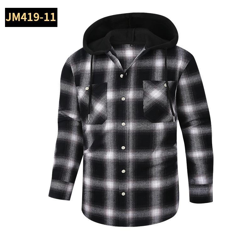 2024 Frühling Herren Casual Plaid Flanell Kapuzenhemd - Lange Ärmel, High-End-Gefühl