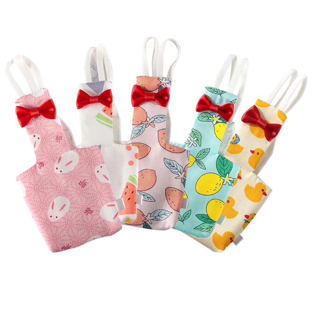 Parrot Diaper with Bowtie Cute Colorful Fruit Floral Cockatiel Pigeons Small Medium Large Pet Birds Flight Suit Clothes Washable