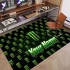 Custom Rug Monster Energy Pattern Print Name Text Soft Non‑Slip Floor Carpet for Home Indoor Decoration