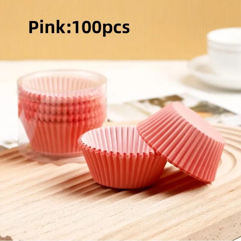 100pcs Disposable Muffin Cups Egg Tart Molds Heat Resistant Cupcake Cups Thickened Paper Cupcake Liners Tart Molds Baking Mold