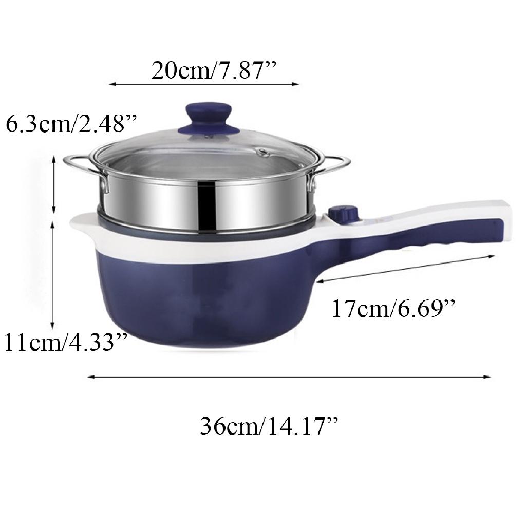 2 Layers 1.6L Electric Mini Non-stick skillet Cooking pot Rice Cooker MultiCookers Portable Food Steamer & 7 Gifts