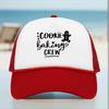 Christmas Pattern Sponge Mesh Baseball Cap with Hot Stamped Logo and Rope Sunshade.