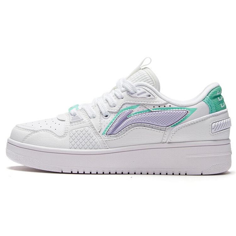 

Новые износостойкие нескользящие низкие кеды для скейтборда LiNing женские бело-фиолетовые AGCS084-4 37.5