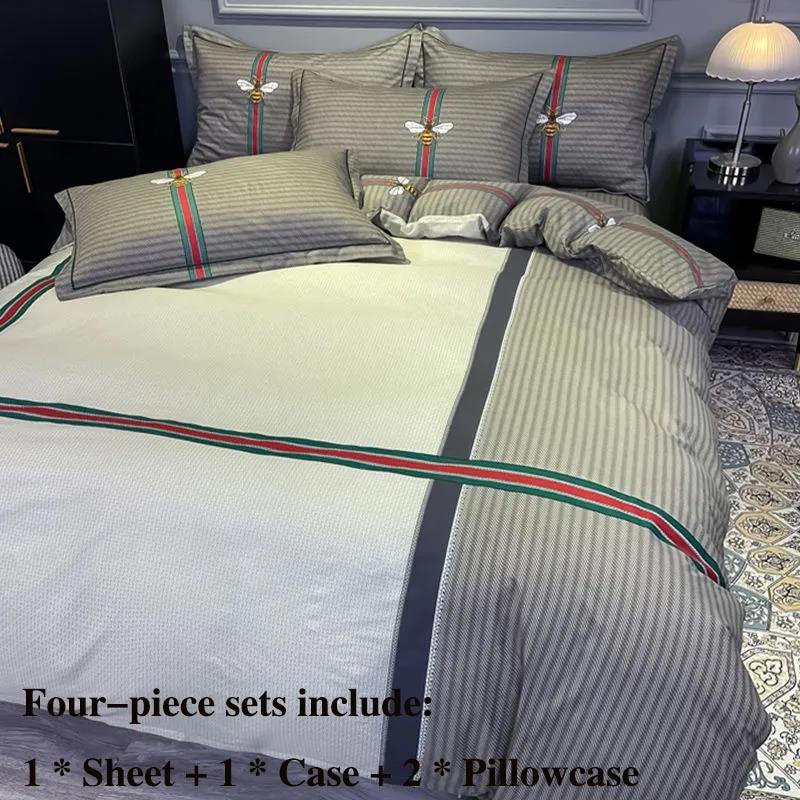 Pure Cotton Four-piece Bedding Striped Gant Simple High-grade Loaded Pillowcase Single Set 1.5 Meters 1.8 Meters Home Bed Set