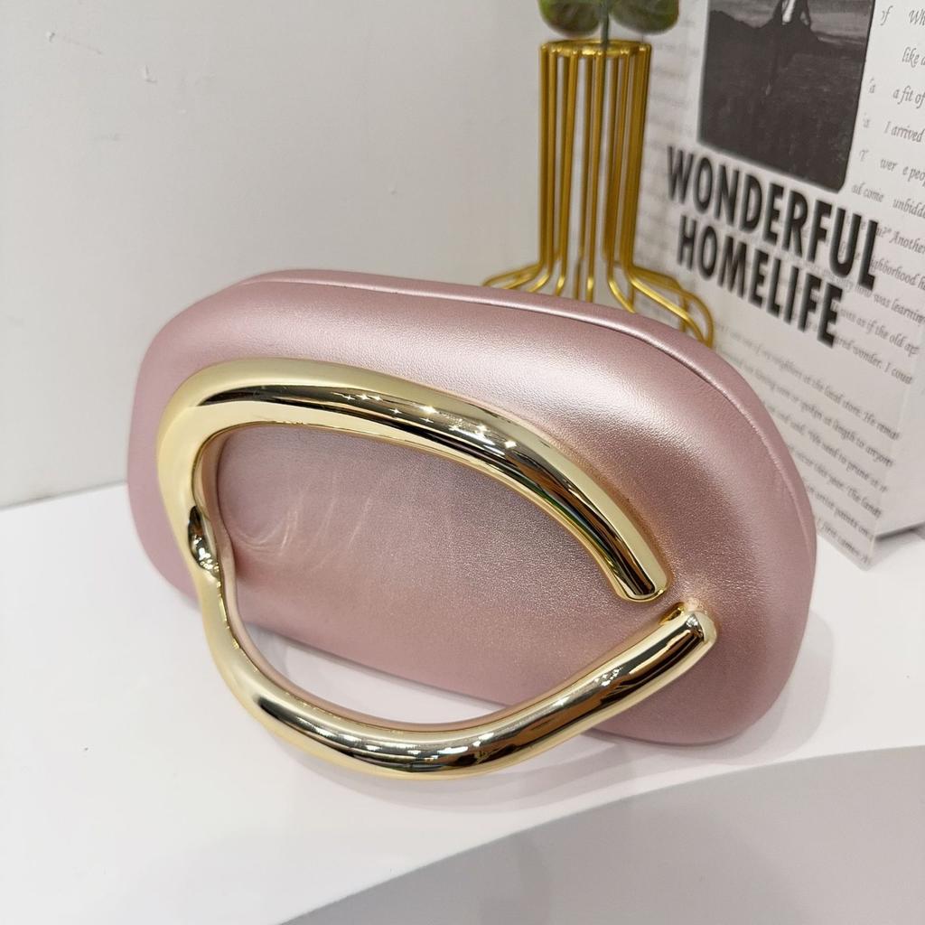 Bolso de mano redondo clásico de moda, bolso de cena, bolso de acrílico, asa metálica vintage, bandolera en un hombro