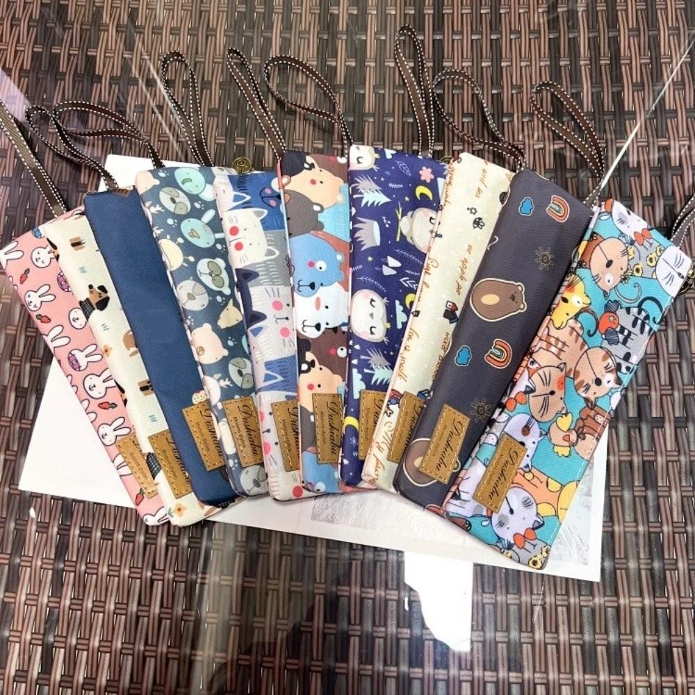 Zipper Closure Tableware Pouch Oxford Art Pencil Case New Pen Bag Outdoor Travel
