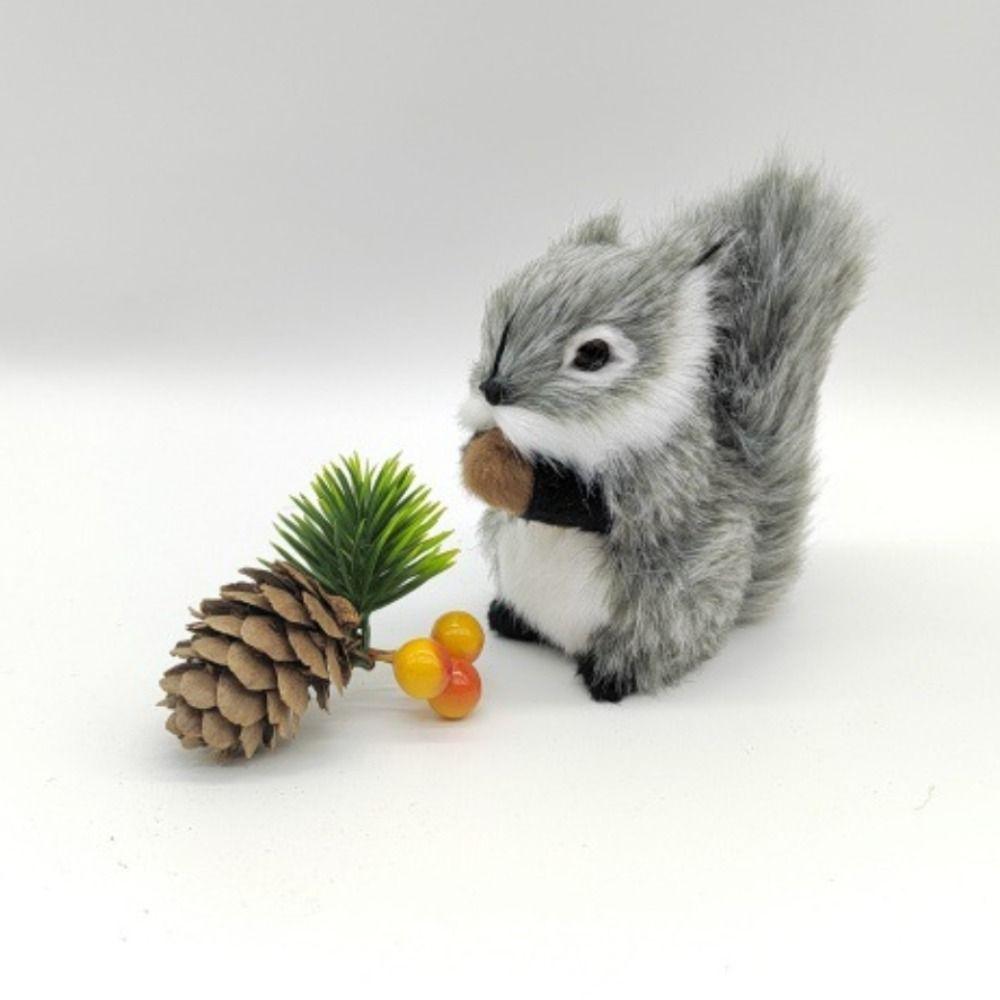 White Belly Squirrel Plush Toy Big Tail Squirrel Stuffed Plushie Doll  Kids Gifts