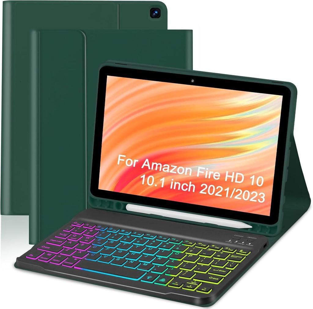 Kit Tabletă Fire HD 10.1" cu Tastatură Magnetică Bluetooth și Protecție Iluminată 11