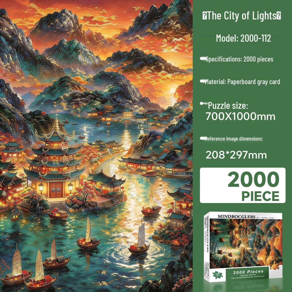 Van Gogh Starry Night 2000-Piece Jigsaw Puzzle, Extra Large, Decorative & Educational for Adults.