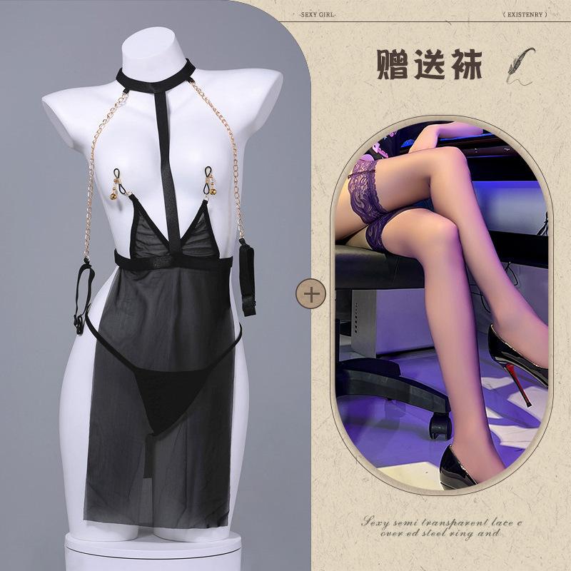 Sexy ODM Bodysuits Underwear Mesh Perspective Uniform Temptation Milk Leakage Passion Non-Release Sm Gown Pajamas Female Qqny