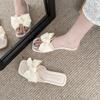 Bow Shaped Slippers for Women In Summer, Fashionable for Outdoor Wear, Flat Bottomed, Non Slip, and Soft Bottom for Home Use