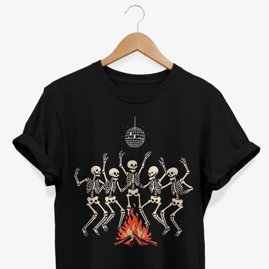 Dancing Skeletons Graphic T-shirt, Halloween Party Tee
